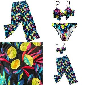 TABITHA BROWN - swim set - bikini (Large- D/DD) and wide leg pants (Med)